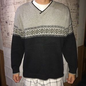 Rue 21 Men L grey/Black Multi long Sleeve Sweater